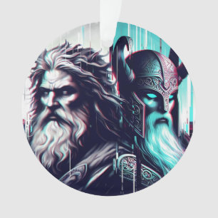 Ornamento image of the gods zeus and odin togethe