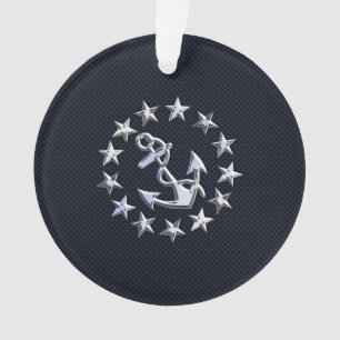 Ornamento Impressão de bandeira de iate cromo náutico com fi