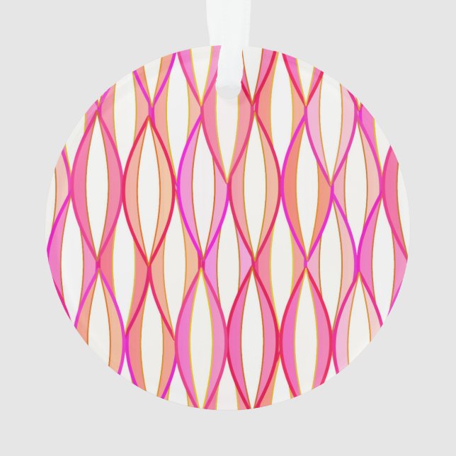 Ornamento Impressão de fita do século médio - coral e rosa (Verso)