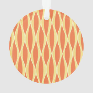 Ornamento Impressão de fita do século médio - laranja e amar