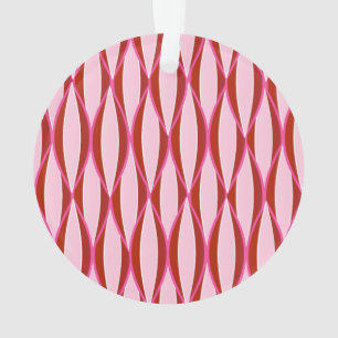 Ornamento Impressão de fita do século médio - rosa e burgund