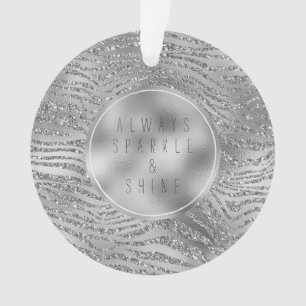 Ornamento Impressão em Zebra Glitz