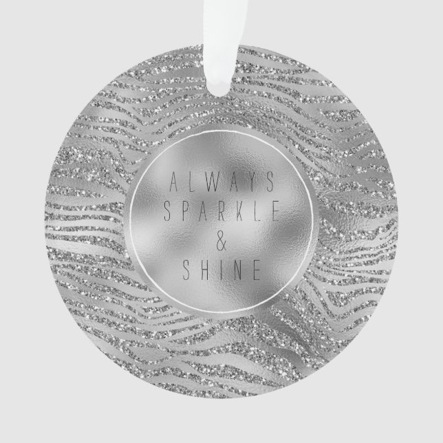 Ornamento Impressão em Zebra Glitz (Frente)