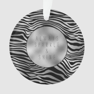 Ornamento Impressão em Zebra Negra