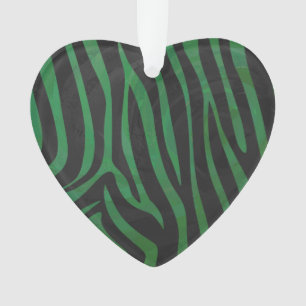 Ornamento Impressão preto e verde da zebra