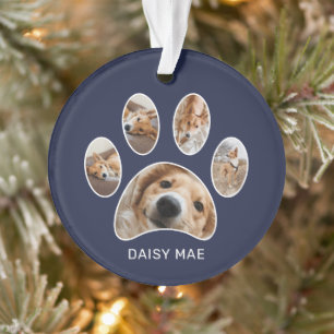 Ornamento Imprimir Pet Nome da Pet do Pé do Curso Colagem de