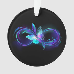 Ornamento Infinidade brilhante com borboleta mágica