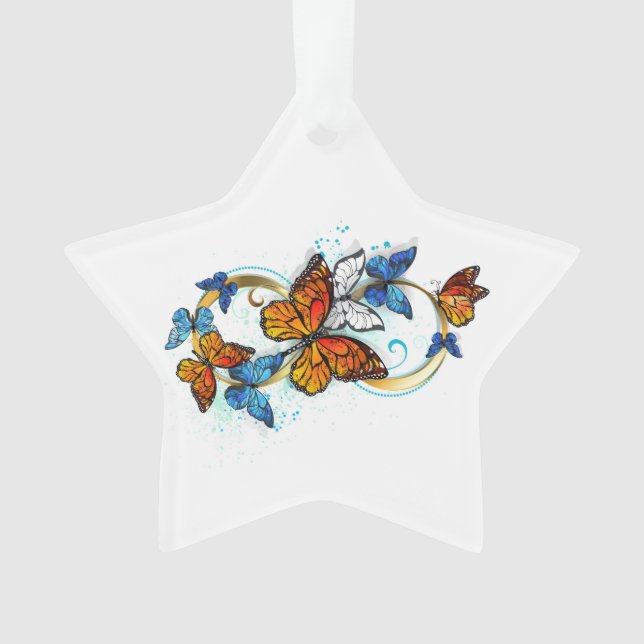 Ornamento Infinidade de Borboletas Monarca (Frente)