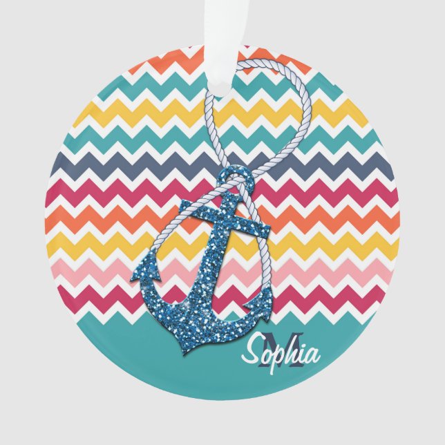 Ornamento Infinidade náutica da âncora náutica de falso bril (Frente)