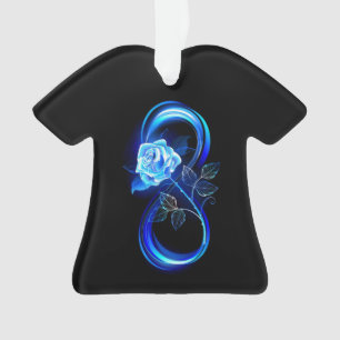 Ornamento Infinito brilhante com rosa azul