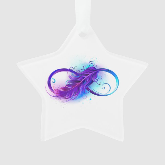 Ornamento Infinito com Pena Roxa (Frente)