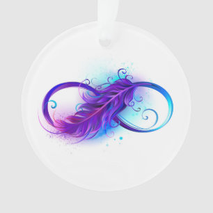 Ornamento Infinito com Pena Roxa