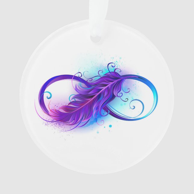 Ornamento Infinito com Pena Roxa (Frente)