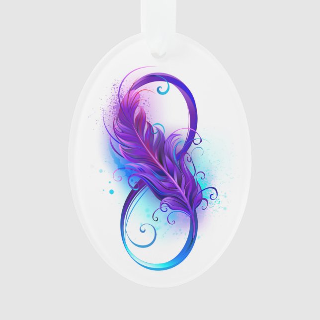 Ornamento Infinito com Pena Roxa (Frente)