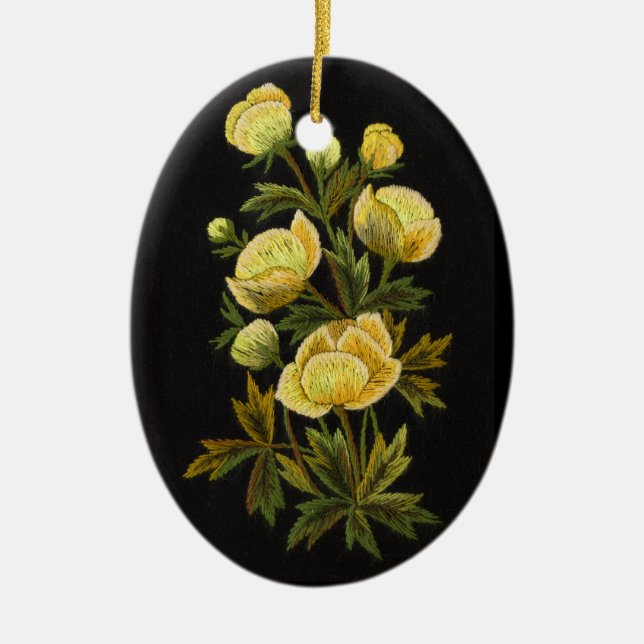 Ornamento intemporal do Oval de Globeflower (Frente)