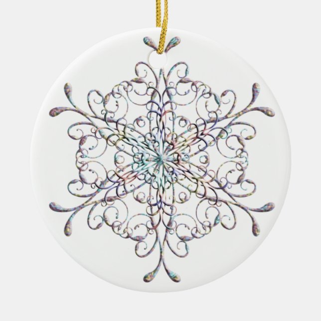 Ornamento Iridescente Floco de Neve (Frente)