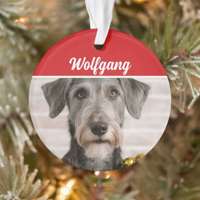 Ornamento Irish Wolfhound Dog Holiday Photo Christmas (Árvore)