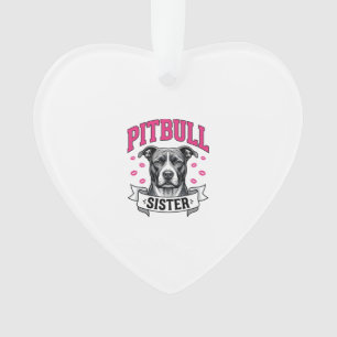 Ornamento Irmã Pitbull Design Vetorial de Amante de Cachorro