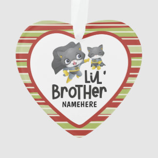 Ornamento Irmão Mais Novo Super-herói Gato Nome Personalizad