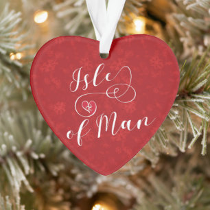 Ornamento Isle of Man Flag Heart, Manx Ornament