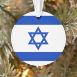 Ornamento Israel sinaliza o azul e branco o patriota moderno<br><div class="desc">Israel sinaliza o Ornament patriótico moderno azul e branco. Disponível em muitas formas. Bandeira israelense.</div>