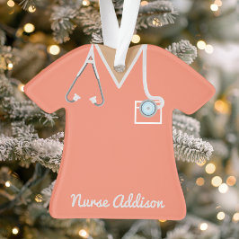 Ornamento Jalecos Coral Enfermeira Personalizados