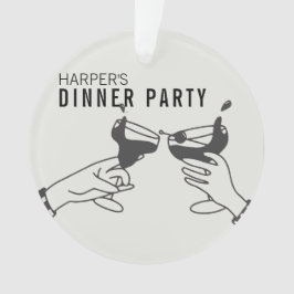 Ornamento Janto de Ilustração Retroativa em Branco