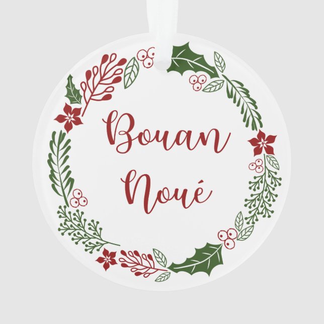 Ornamento Jèrriais Merry Christmas Wreath, Bouan Noué (Verso)