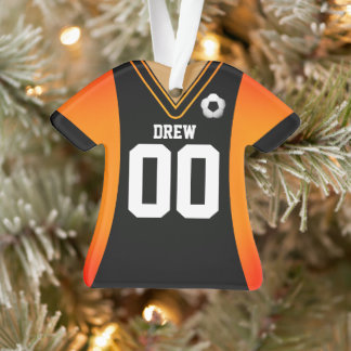 Ornamento Jérsei de Futebol Negro/Laranja Personal