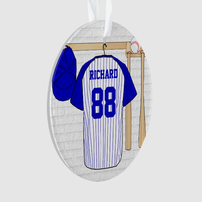 Ornamento Jersey Azul e Branco Personalizados (Frente)
