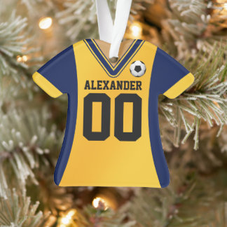 Ornamento Jersey Azul Personalizado/Amarelo