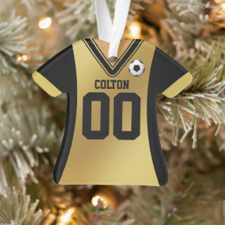 Ornamento Jersey Preto/Dourado Personalizado
