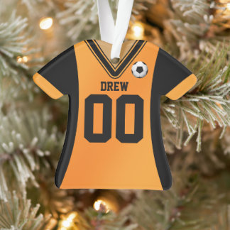 Ornamento Jersey Preto/Laranja Personalizado