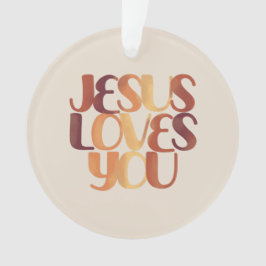 Ornamento Jesus Ama o Design de Tipografia Cristã