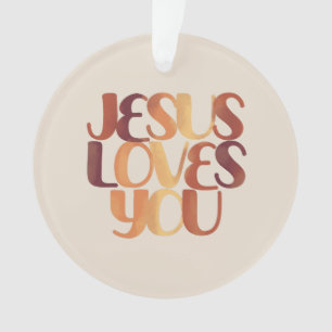 Ornamento Jesus Ama o Design de Tipografia Cristã