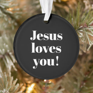 Ornamento Jesus ama você!   Estilo de tipo retro-moderno