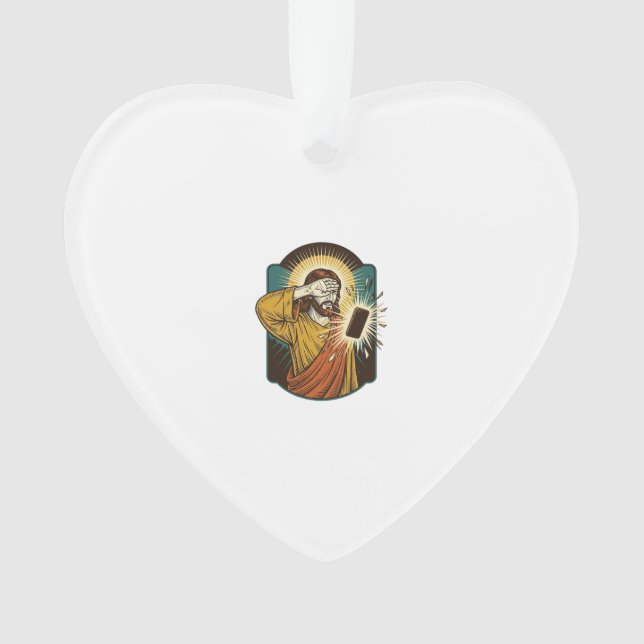 Ornamento Jesus Cegando Máximo Brilho do Telefone Meia-Noite (Frente)