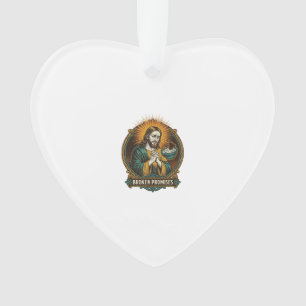 Ornamento Jesus Chip Quebrado Preso No Prato De Molho Humor 