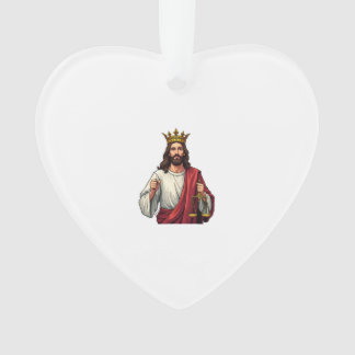 Ornamento Jesus Coroado Justiça Camiseta de Gravura Vintage