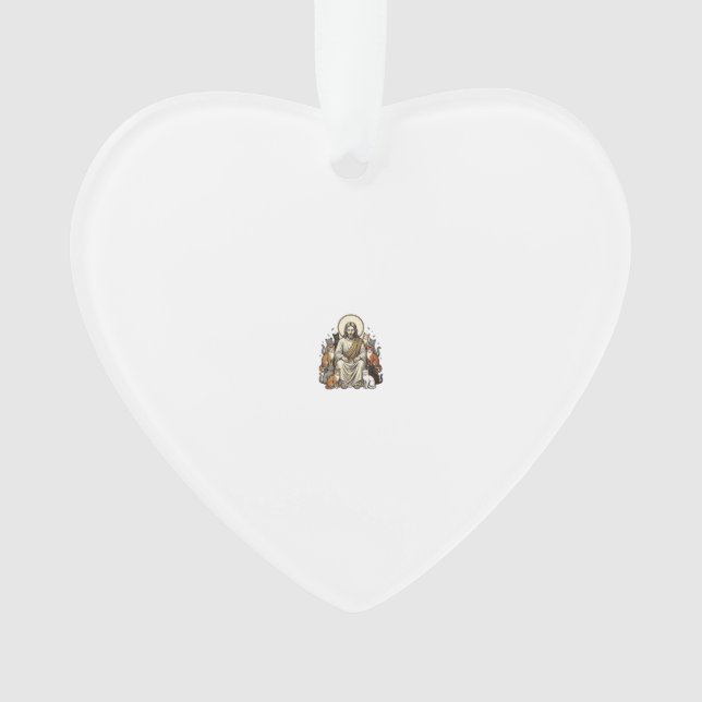 Ornamento Jesus e Gatos Vintage (Frente)