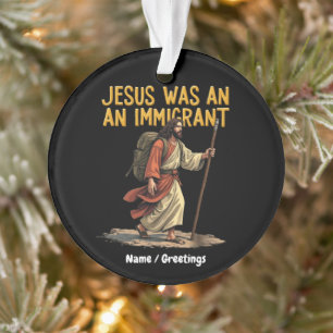 Ornamento Jesus É Um Único Imigrante Apoio Cruzado Design