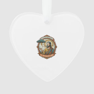 Ornamento Jesus Irritado Nuvem Escura Chuva Relâmpago Clima