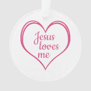 Ornamento JESUS ME AMA no Coração