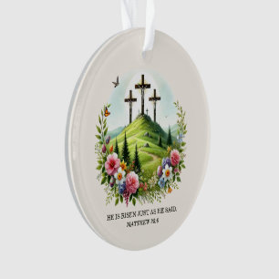 Ornamento Jesus na Cruz Ele Ressuscitou Páscoa