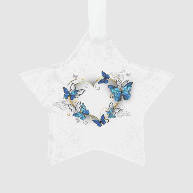 Ornamento Jewelry Heart with Butterflies Morpho (Frente)
