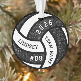 Ornamento Jogador da Equipe de Voleibol - Natal Glitor Negro