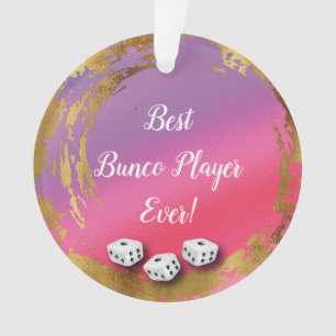 Ornamento Jogador de Dice Bunco Rosa Girassol