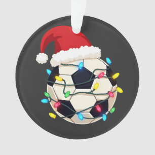 Ornamento Jogador de futebol molhado em luzes de Natal