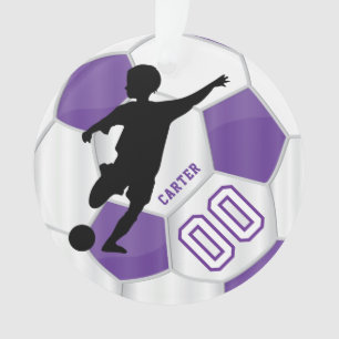 Ornamento Jogador de Futebol Personalizado de Rapazes, Roxo