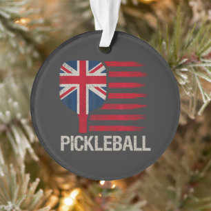 Ornamento Jogador de Pickleball Remo Bandeira Uk